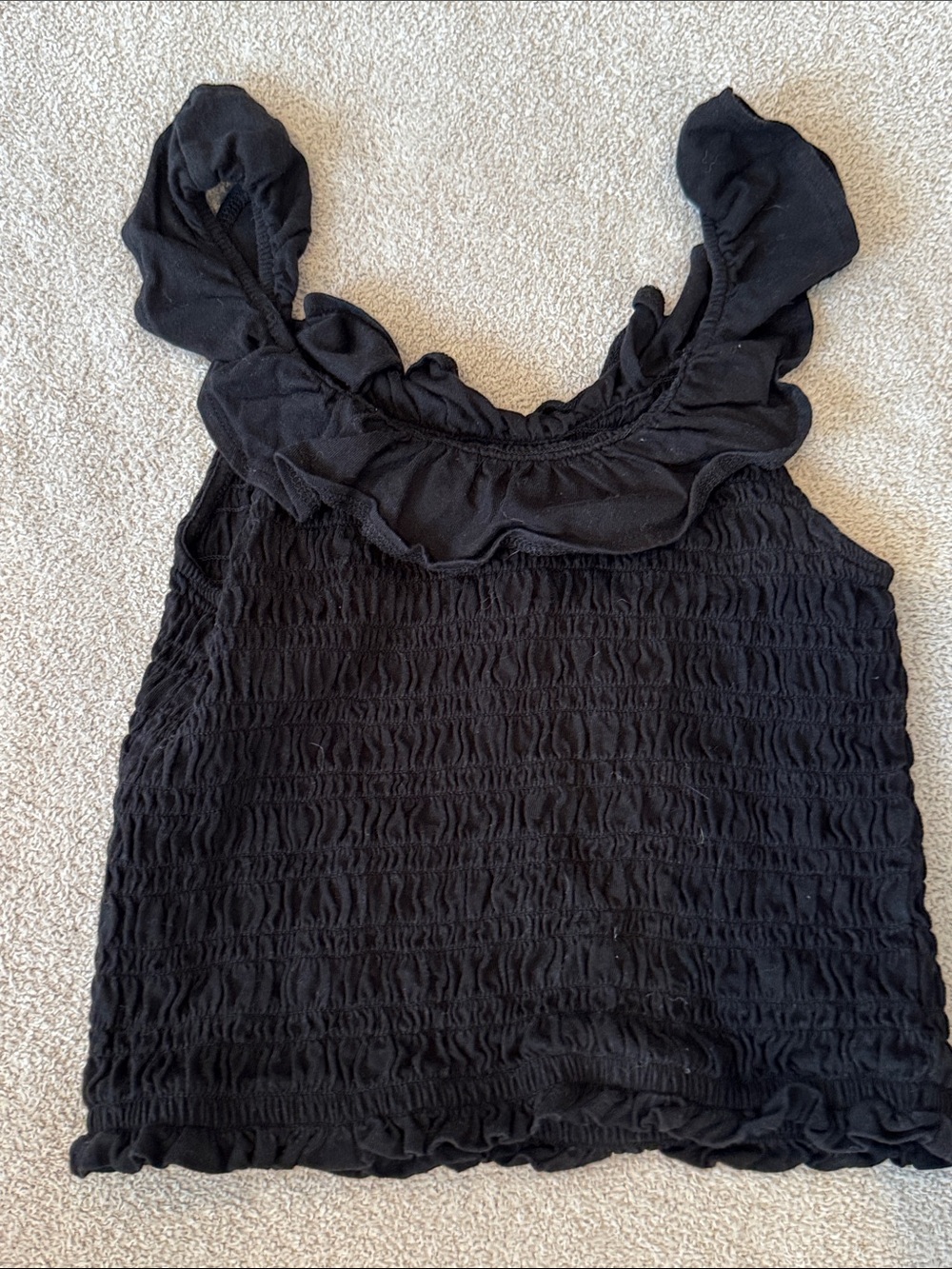 Girls Gap Kids,  Black Ruffled Smocked Tank Top